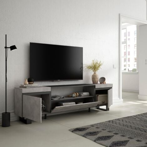 Skraut Home Mueble TV Televisión Muebles de salón, almacenaje 200x57x35cm  Para TV hasta 80 Diseño industrial