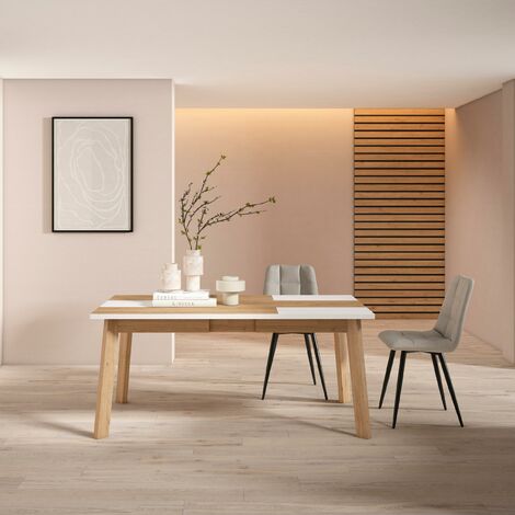 Mesa plegable abatible de madera con asas para salón comedor