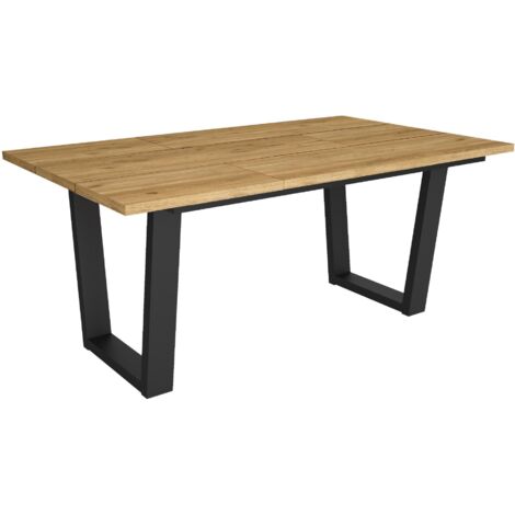 Skraut Home - Mesa Comedor, Mesa Fija Cocina y Salón, 167x90x74cm, Para 8 Comensales, Muebles Comedor, Estilo Industrial, Roble