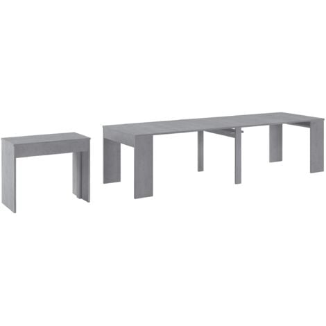 Skraut Home - Mesa Consola Extensible hasta 3 metros - 75 x 90 x 50 cm -  Cemento