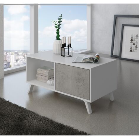 Skraut Home | Muebles de Salón | Modelo Wind | Aparador, Mueble para TV y  Mesa de Centro | Estilo Nórdico | Diseño Moderno | Melamina | Roble y Blanco