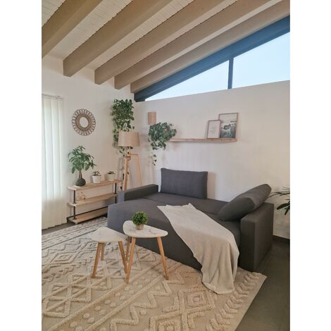 Skraut Home - Sofa cama CLOUD, gris claro, convertible en cama, arcón. Máximo Relax y Confort - con Sistema de Apertura por Arrastre 225x92x92cm