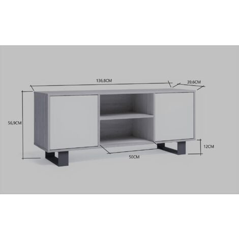 Mueble TV 140 con 2 puertas, salón comedor, Modelo WIND, color