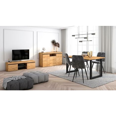 Skraut Home - Set Wind, Conjunto de muebles de Salón/Comedor compuesto por  1Mueble TV100 y 1