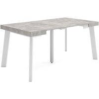 Skraut Home - Mesa Consola extensible, Mesa comedor plegable, 160, Para 8 comensales, Patas de madera, Estilo Moderno, Gris Cemento