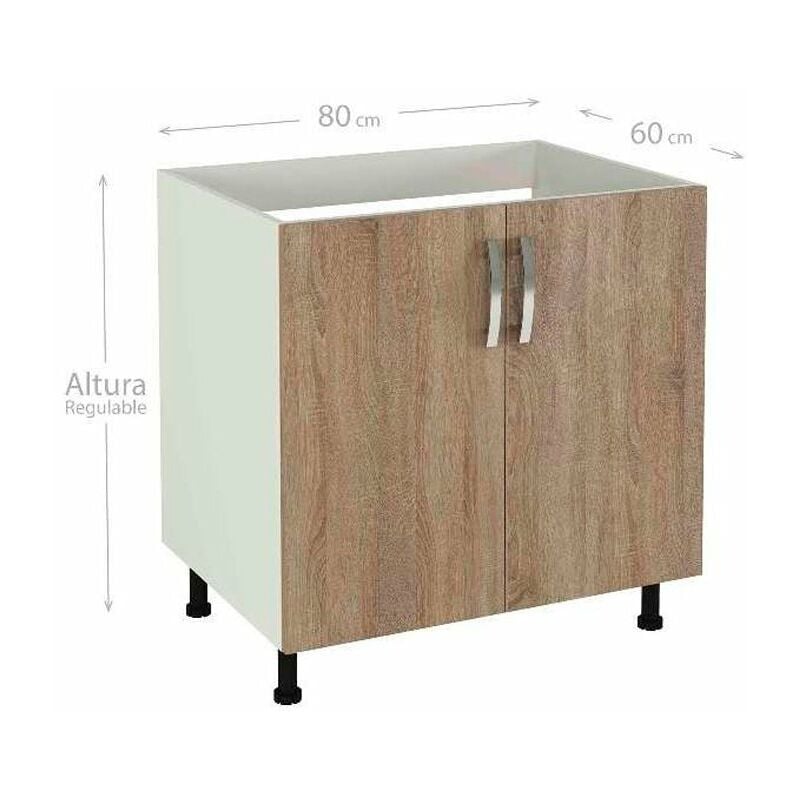 Mueble cocina para fregadero 2 puertas Color ROBLE