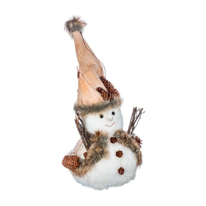 Muñeco de nieve adorno navideño de madera 43cm