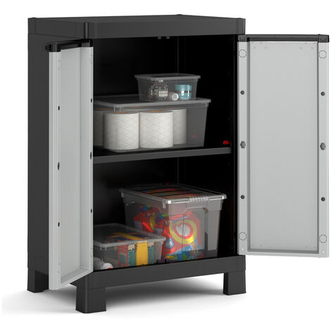 Armario bajo de PVC con 1 estante Practical