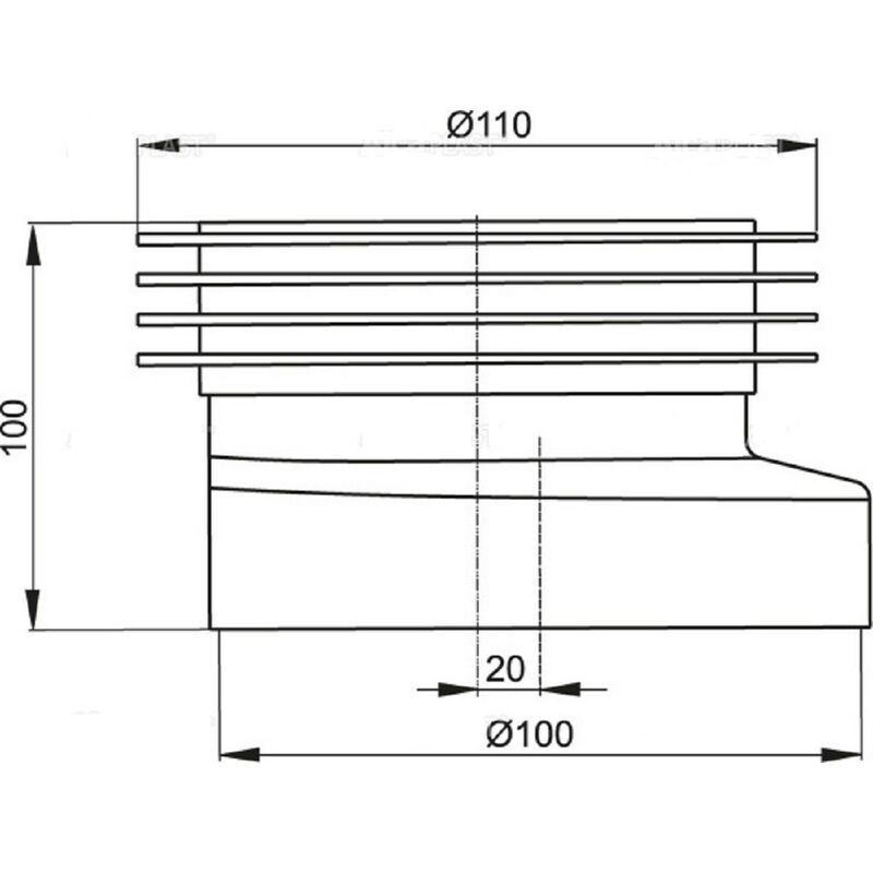 ALCAPLAST - tuyau d'alimentation avec joints 45 × 58 × 25 pour WC suspendu M901