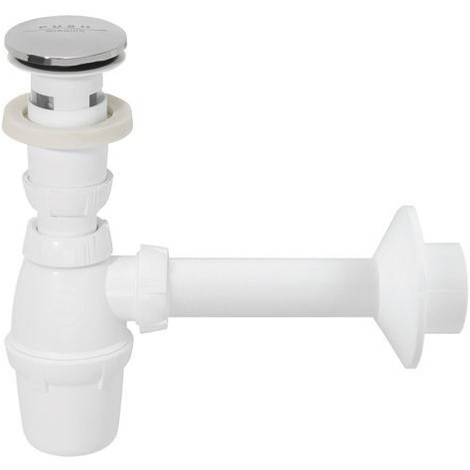 Siphon lavabo avec bonde clic clac sans trop plein chrome - Primagran