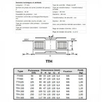 Transformateur torique TTH 50 230/11,5V pour systèmes d'éclairage halogène