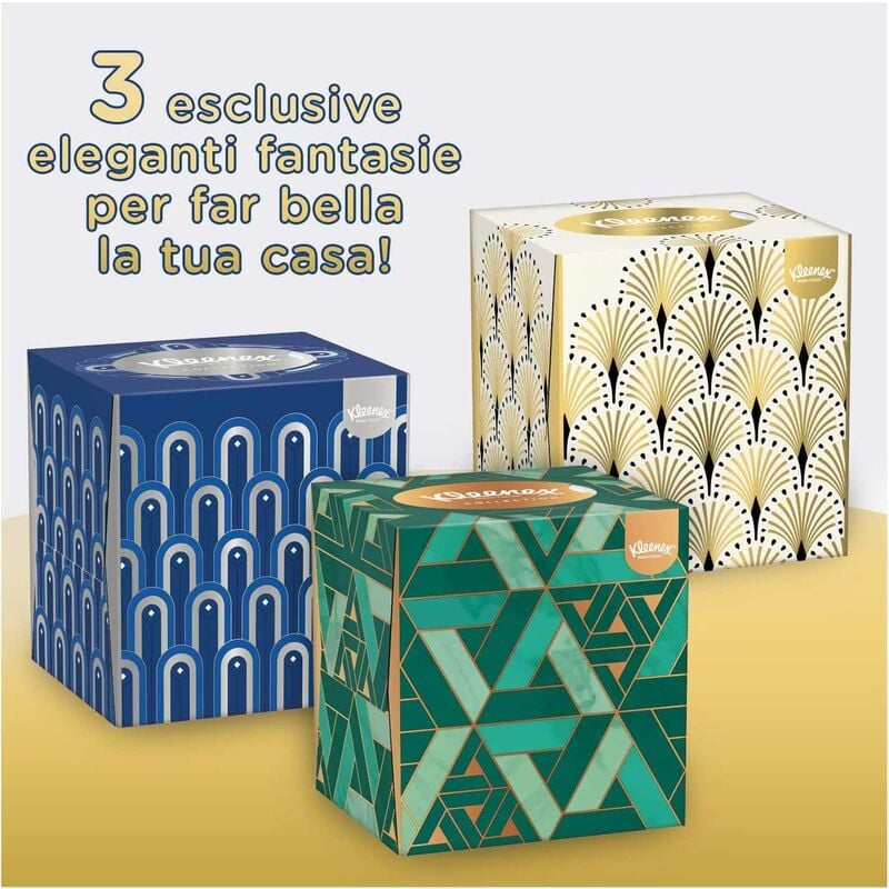12x Kleenex Collection Box Fazzoletti 12 Box da 48 Veline Morbidi Tovaglioli