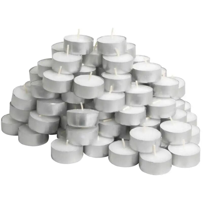 50 X CANDELE TEA LIGHT BIANCHE TONDE