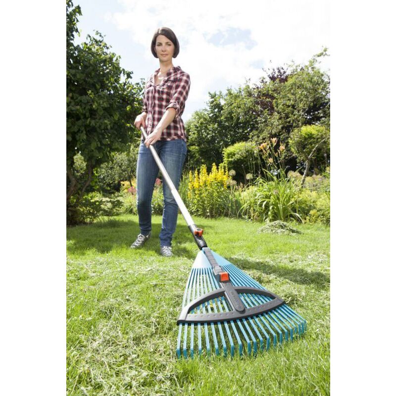 Scopa Da Giardino Regolabile Senza Manico - Rastrello Leggero Per Foglie Ed Erba, Si Adatta A Ogni Manico