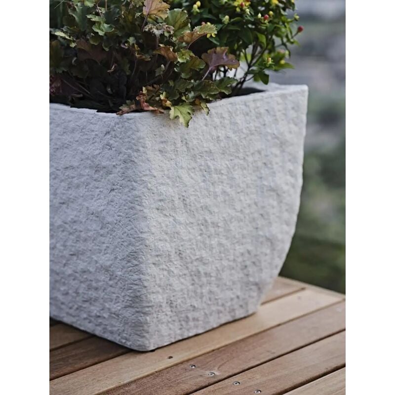 Vaso da giardino alto in plastica riciclabile 100% design moderno color  antracite altezza 65 cm