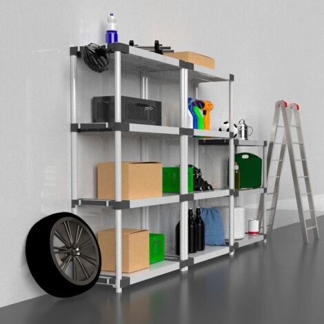 Scaffale A Incasto Zincato 90x120x40cm PRO Scaffale Metallo Per Carichi Pesanti Grigio Con 3 Scaffale Zincato 200kg