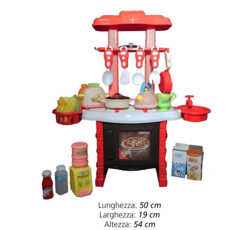 Cucina Giocattolo Czemo Rosa Per Bambini – 23 Accessori Con Effetti Sonori E Luminosi, Forno, Lavello E Fornello
