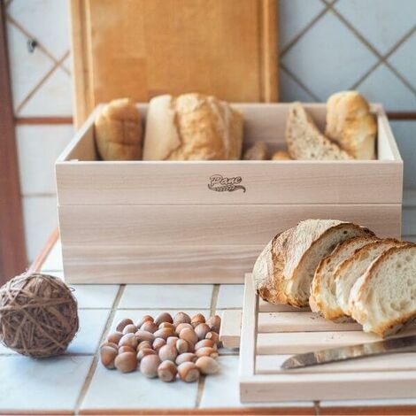 Tagliere per pane con raccogli-briciole con griglia estraibile per raccogliere le briciole realizzato in legno naturale 32 x 22 cm tagliere per pane 