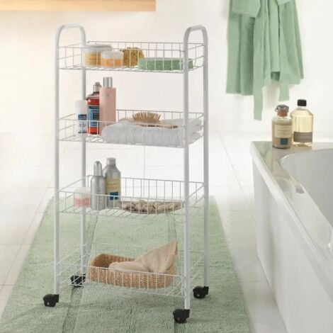 Metaltex Scaffaletto 4 Piani Pisa Carrello TuttoFare Multiuso Bianco