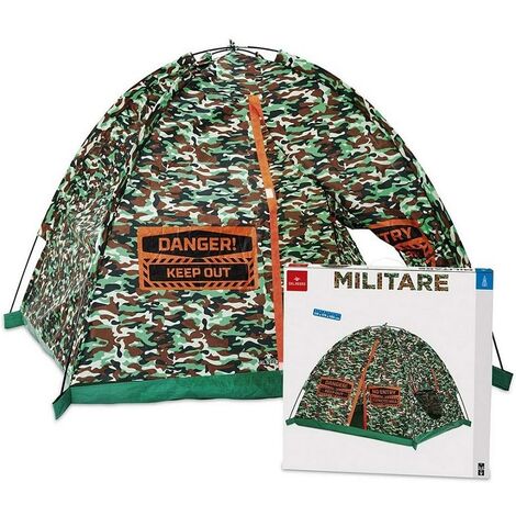 Tenda Militare Verde Tenda Gioco Per Bambini con Finestra Retinata 119xh105  cm