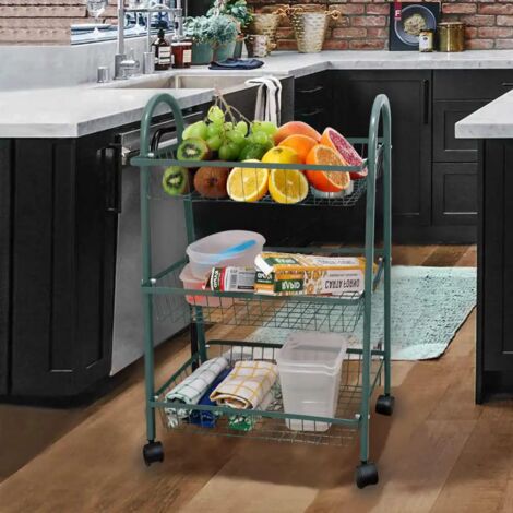 Carrello Portaoggetti SONGMICS 3 Ripiani - Con Ruote, Ganci E Pannelli Forati, Bianco, Per Casa E Ufficio - Foto 11