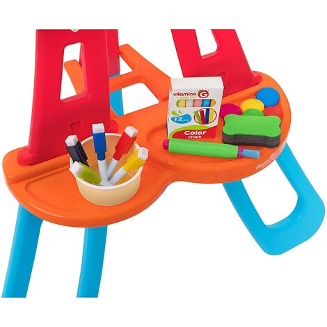 Lavagna 2 in 1 42x26cm Gioco per Bambini con Accessori Treppiede