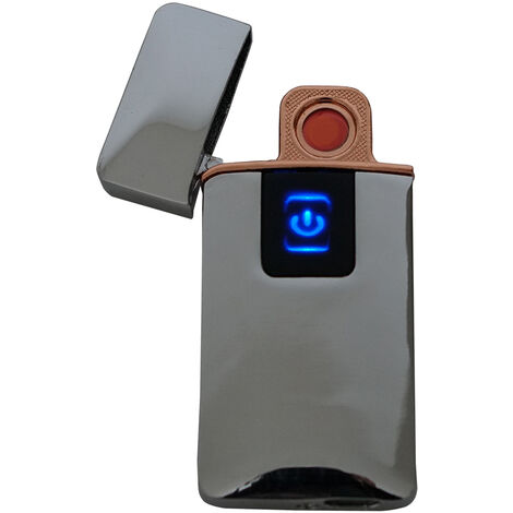 Accendino Elettrico Touch USB Ricaricabile Antivento 400208 Kansas Silveice