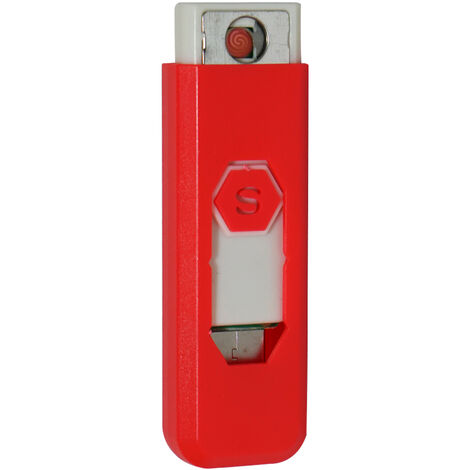 Accendino Elettrico USB Ricaricabile Antivento Elettronico Toldedo Rosso  250 mAh