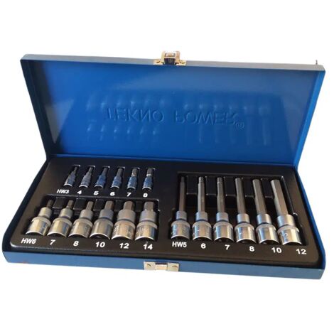 Set Chiavi A Bussola 19 Pezzi Nutmanel - CR-V 1/2", 8-32 Mm, Acciaio Cromo Vanadio, Per Professionisti