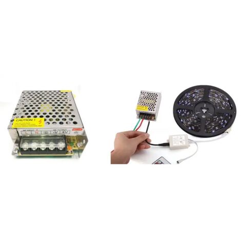 Alimentatore 12V 5A 60W Universale – Adattatore AC/DC Per Strisce LED E Altro – Connettore 2.1mm