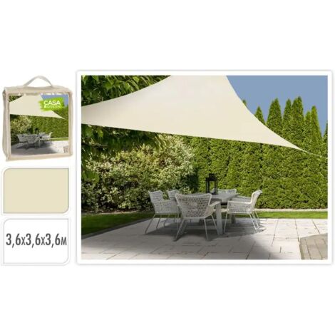 Tenda a Vela Impermeabile 190 x 280 cm Protezione Solare Raggi UV Rete Ombreggiante per Esterni con Fune Tenda a Vela per Patio Pergola Cortile-Sabbia, Grigio Chiaro