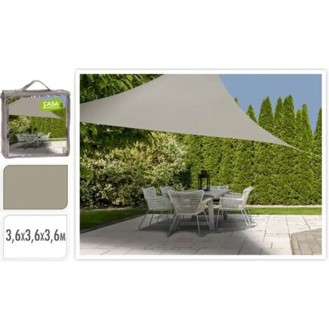 Tenda da Sole Parasole 360 x 440 cm Impermeabile Protezione Raggi UV Telo Telone Ombreggiante Antivento con Fune e Occhiellato per Esterno Gazebo Piscina Campeggio, Grigio Chiaro