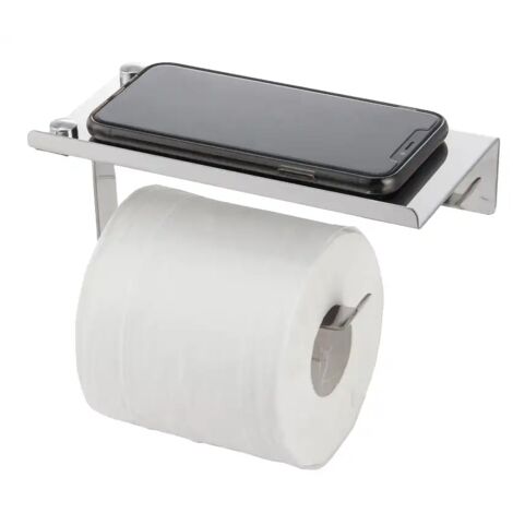 Porta rotolo carta igienica con coperchio cromo lucido