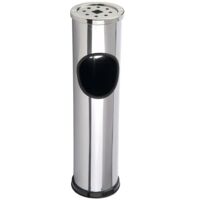 Small Pattumiera Posacenere 30L da Terra Bidone Gettacarte Acciaio Colore Nero Ideale per esterno Ufficio Casa