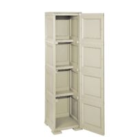Armadio Armadietto Colonnina Con 4 Moduli e Quattro Ripiani 40x47x164 Cm Angora
