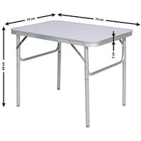 Tavolo Tavolino Portatile Pieghevole da Campeggio per Picnic Alluminio 75X55X60