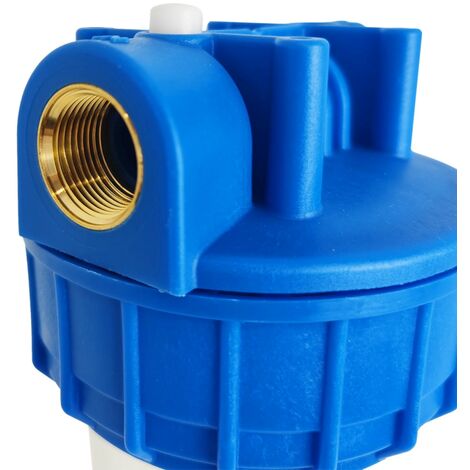 Portafiltro Acqua 9"3/4 Con Attacco 3/4" 20/27 – Filtro Lavabile 60µm, Prodotto In Francia, Certificato ACS, Inclusa Chiave Di Montaggio, Per Prefiltrazione Addolcitori