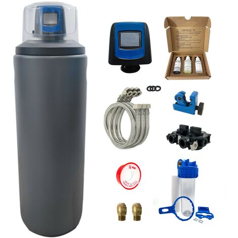 Descalcificador Táctil 16l Fleck 5800 Xtr Volumétrico Con Kit De Instalación Descalcificador De Agua Domestico