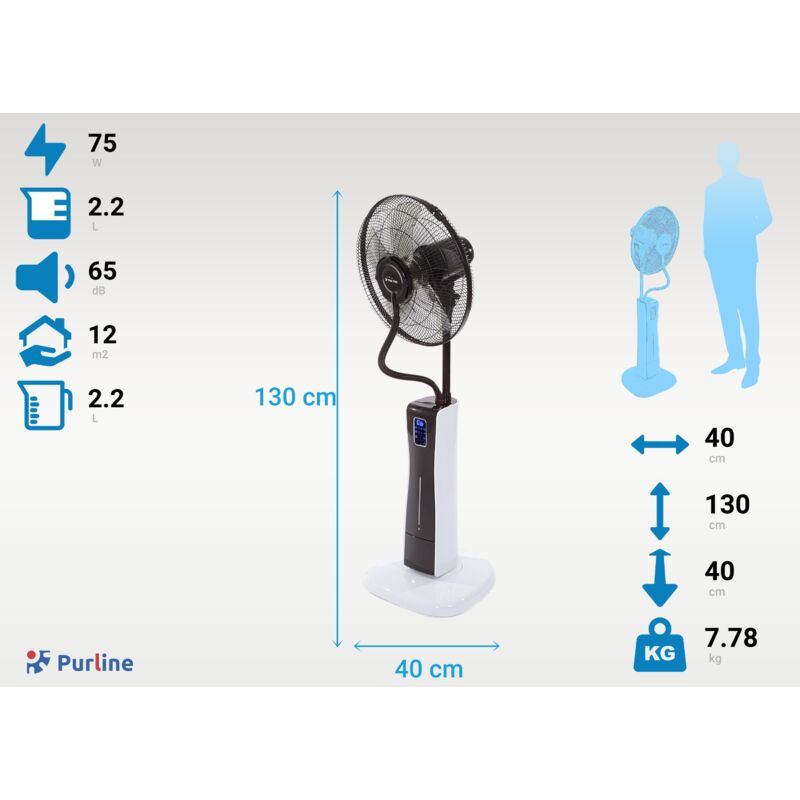 Pureline Ventilateur brumisateur à haut débit et réservoir de 6 L pas cher