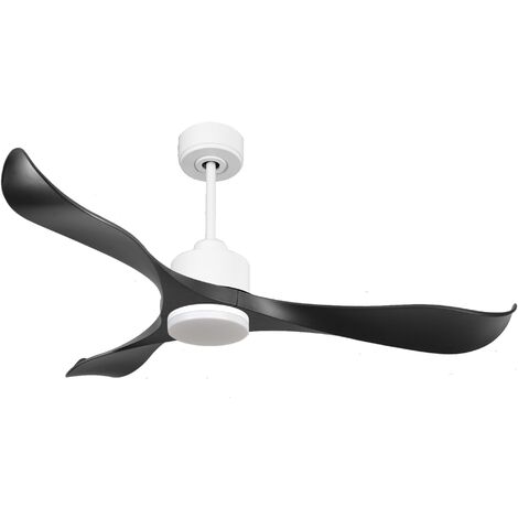 Ventilateur de plafond Réversible  Thermostat Dimmable Wifi Moteur à courant continu Toits en pente Télécommande Lumière à trois tons Adaptateur 2/3 Lames (1/5)
