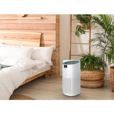 Purificateur d'air avec 2 filtres HEPA, PM2, ioniseur, écran tactile LED, 3  vitesses et mode AUTO pour 90m2.