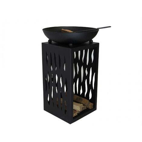 Barbecue au design élégant avec grill chromé en acier noir