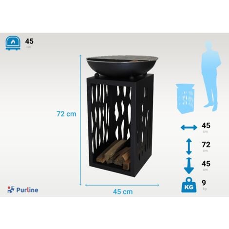 Barbecue au design élégant avec grill chromé en acier noir