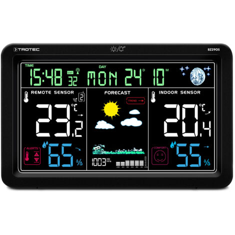 Trotec BZ29OS Digitale Funkwetterstation und Klimamonitor mit Außensensor