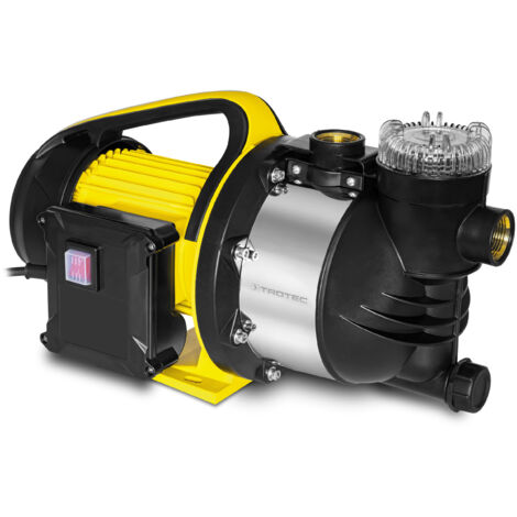 TROTEC Gartenpumpe TGP 4800 ESF – Pumpe mit Leistung 4800 l/h, 1300 W – Förderdruck 4,8 bar, Förderhöhe 48 m, Ansaughöhe 7 m, Wasserpumpe für Regenfässer, Zisternen, Gartenteiche (1/5)