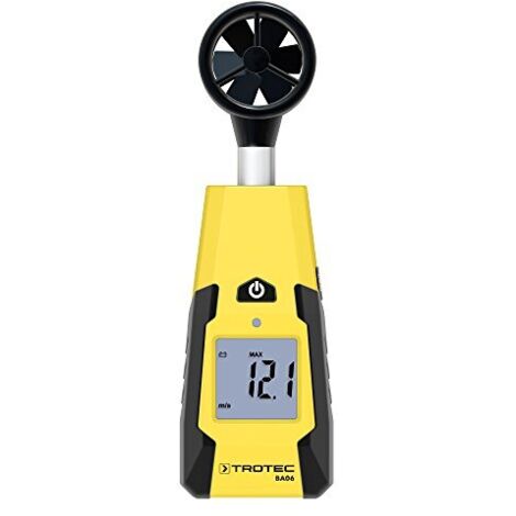 TROTEC Windmesser BA06 – Windmessgerät, Anemometer – Messbereich 1,1 bis 30 m/s, Abschaltautomatik