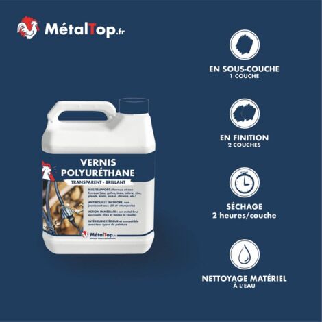Vernis Polyurethane - Pot 1 L    - Incolore - Metaltop