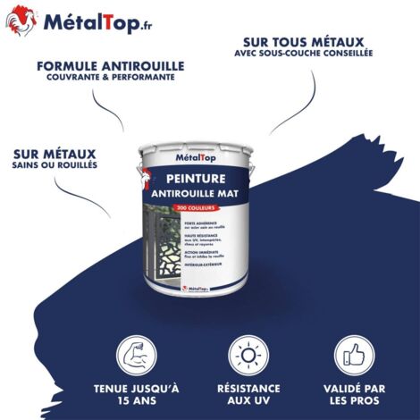 Peinture Antirouille Mat - Pot 1 L    - 2004 - Orange pur - Metaltop