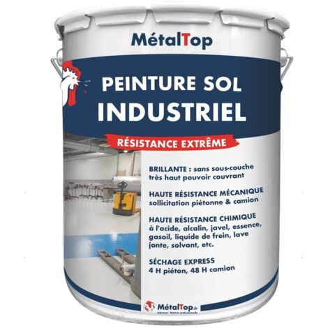 Peinture Sol Industriel - Pot 1 L    - 1018 - Jaune zinc - Metaltop (1/5)