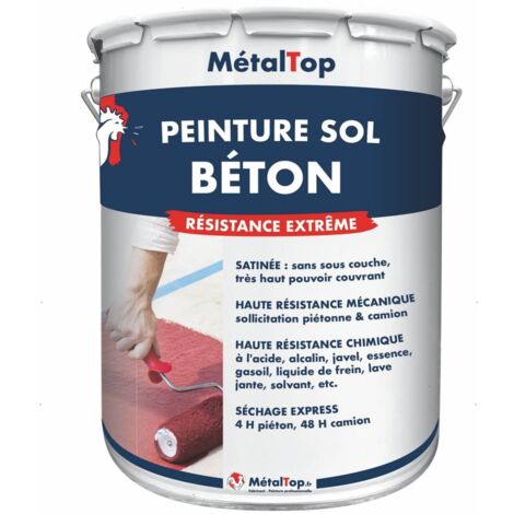 Peinture Sol Beton - Pot 1 L    - 1018 - Jaune zinc - Metaltop (1/5)